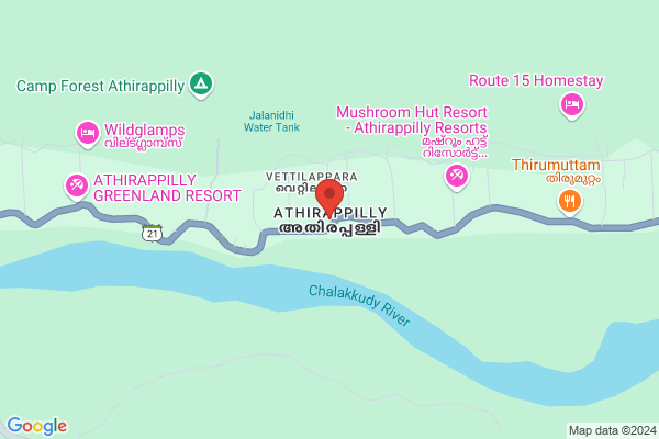 R2ATHI H SM  DELUXE ROOM location  Athirappilly Vettilappara Pariyaram
