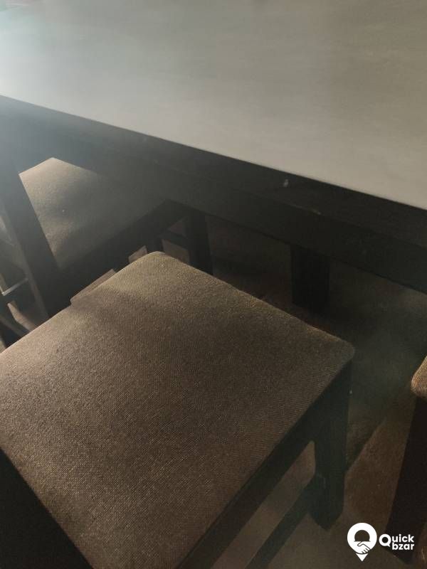 Wooden dining table with 6 chairs