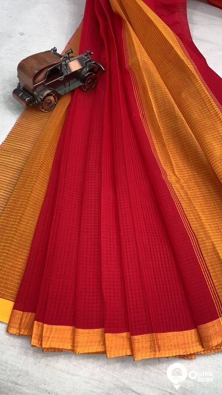 Mangalagiri Handloom cotton saree with self missing checks Saree contrast  pallu and blouse Price 1650/- | Instagram