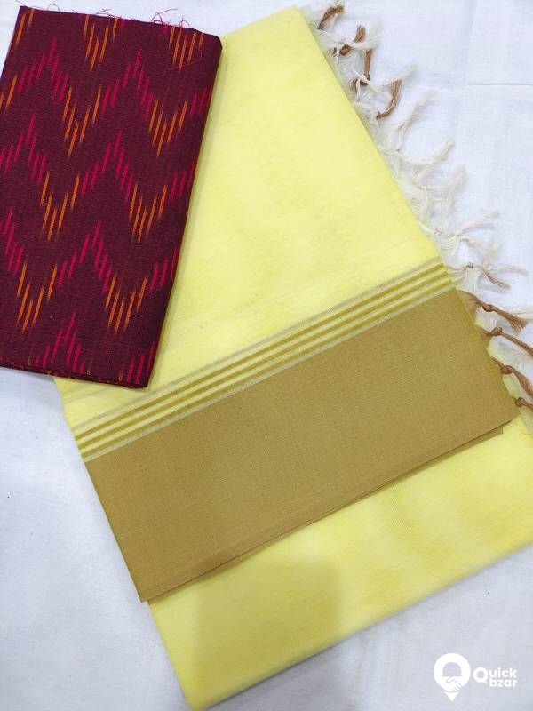 Mangalagiri Cotton Beautiful Plain Sarees